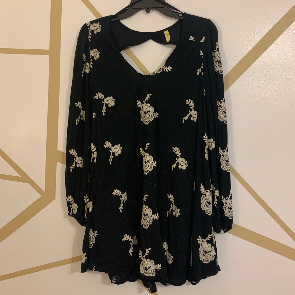 Black Floral Free People Dress XS